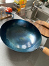 章丘铁锅正宗手工锻打铁锅无涂层物理不粘锅炒锅老式家用炒菜锅厨具轻音 标准版古法烤蓝(已干烧） 30cm 实拍图