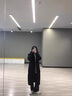 啄木鸟中长款羽绒棉服男女同款冬季新款过膝加厚鸭绒戏艺考校服加绒外套 黑色 XL (175) 【140-160斤】 实拍图