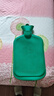 OIMG上海永字热水袋 橡胶灌水暖水袋 暖·宫暖脚加厚斜纹 单面斜纹2L特大号(绿色)+布套 实拍图