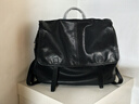 裘真【宋佳同款】植鞣羊皮信使双肩包大容量上班通勤休闲背包新款 黑色-大号 实拍图