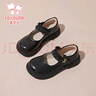 富罗迷女童皮鞋春秋季新款方口透气软底单鞋儿童校园演出鞋 黑色 29  实拍图