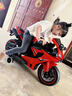 贝趣儿童电动摩托车3-6岁7岁到16岁小孩超大机车10-12岁男女孩玩具车 豪华红【12V+手拧油门+灯轮+音乐 2-9岁可坐人生日六一儿童节礼物 实拍图