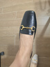 莱尔斯丹春夏时尚优雅方头乐福鞋马衔扣低跟女单鞋06801 黑色BKK 37 实拍图