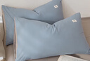 无印良品A类全棉枕套100%纯棉枕套枕巾48x74cm一对装 浅蓝灰 实拍图