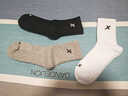 特步袜子男防滑减震跑步袜吸汗透气中筒款专业运动男袜抗菌防臭耐磨 黑白灰【升级款防滑跑步袜】3双 均码 实拍图