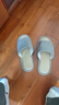 卡帝乐鳄鱼（CARTELO）亚麻拖鞋男士秋冬季居家室内低音防臭地板凉拖 XH103 灰色 43-44 实拍图