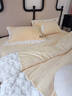 巢歌NEW绗缝刺绣A类牛奶绒四件套秋冬加绒加厚双面防静电保暖床上用品 栀蕊黄 轻氧绒 1.5/1.8 床单款 （被套200*230cm） 实拍图