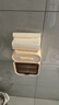 葆氏卫生间纸巾盒免打孔浴室置物架壁挂式厕纸盒收纳盒卷纸抽纸盒米白 实拍图