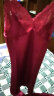 南极人夏季睡衣女性感蕾丝情趣睡裙两件套仿真丝家居服套装 518红色 L(165) 实拍图
