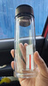 【⭐京东物流配送】高硼硅双层玻璃杯大容量泡茶杯水杯子茶水分离 【双层加厚】茶杯 350ml 1只 实拍图