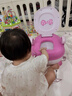 世纪宝贝（babyhood）儿童小马桶坐便器 加大款稳固防滑女宝宝大靠背PU软垫 蝴蝶结 实拍图