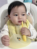 马博士婴儿围兜硅胶吃饭围嘴宝宝饭兜儿童防水罩衣无穿感薄款单个装 实拍图
