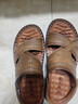 老人头凉鞋男夏季新款舒适软底头层牛皮男士沙滩鞋透气休闲凉拖鞋 卡其色 39 实拍图