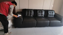 美柏真皮大黑牛沙发意式极简全真皮沙发客厅头层牛皮黑色豆腐块皮沙发 三人位3.0米【颜色可选】 V-uitra【透气全青皮】 实拍图