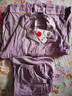 芬腾春秋款棉质开衫女长袖家居服新疆棉套装 香芋紫XL 实拍图