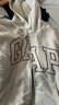 GAP男女装2025秋季新款LOGO仿羊羔绒宽松连帽衫卫衣美版 米色 S 美码  M亚洲码175/92A 实拍图