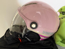 野马（YEMA）3C认证359S电动摩托车头盔男女秋冬季轻便式半盔电瓶车安全帽 四季通用 樱桃粉彩带花配透明长镜 实拍图