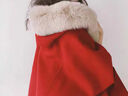 傲列25秋冬新魔女斗篷披肩双面羊绒大衣女可拆卸狐狸毛领毛呢皮草外套 红色 S 实拍图