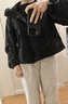 优衣库女装休闲连帽短外套/时尚百搭25秋冬新款479229 09 黑色 XS /150/76A 实拍图