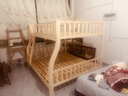 汀煌实木上下床双层床小户型架子上下铺双人子母床两层木床高低儿童床 【爬梯款】上160下180+床垫*2 实拍图