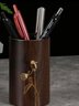 王朝记忆黑檀木笔筒摆件办公室桌面文创收纳笔筒高颜值书房教师节礼物老师 翠荷 7*11厘米 实拍图
