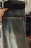 顶峰保罗（Dingfengbaoluo）水洗复古牛仔裤男士秋季保暖加绒加厚宽松休闲长裤子74青蓝3XL 实拍图