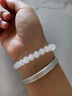 老凤祥新款汉白玉手链女款玉石玉髓白玉光手串送老婆女友生日礼物情人节 汉白玉手串 实拍图