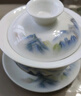 金镶玉陶瓷茶杯羊脂玉瓷泡茶碗三才盖碗功夫茶具白瓷多彩江山盖碗150ml 实拍图