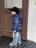 巴布豆（BOBDOG）95绒儿童羽绒服新款男童女童A类抗菌三防面料中长款连帽保暖外套 藏青色 【A类面料 贴身可穿】95绒 100 【约身高80-90cm 体重26斤】 实拍图