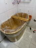 加厚泡澡木桶浴桶全身沐浴桶家用洗澡盆实木熏蒸桶汗蒸桶浴缸 原木款110长60宽65高元宝三箍加 实拍图