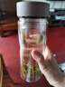 富光 男女士双层玻璃杯 高硼硅玻璃304茶隔水杯子 带茶隔泡茶杯500ml 实拍图