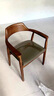 实木广岛椅总统椅白蜡木餐椅休闲椅子北欧客餐厅桌椅靠背椅洽谈椅 胡桃色+灰绿色油蜡皮坐垫 实拍图