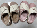 乐拖侧脸熊 棉拖鞋女秋冬季防水保暖厚底棉鞋情侣居家拖鞋 粉色40-41 实拍图