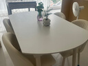 左客左家（ZUOKEZUOJIA）岩板餐桌可伸缩折叠法式家用小户型奶油风抽拉式圆桌餐桌椅组合 伸缩餐桌+4把贝壳椅（现货闪发） 实拍图