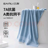 三利浴巾7A抗菌100%纯棉不易掉毛加厚男士女生洗澡专用吸水大浴巾蓝 实拍图