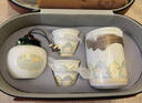 瓷牌茗茶具（cipaiming teaset）旅行茶具套装户外便携式陶瓷快客杯一壶四杯办公室功夫茶壶泡茶 蓝古茗1壶4杯+罐盘+棕皮包+巾夹 实拍图