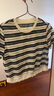 香影流苏条纹黑色t恤女短袖2025夏装新款宽松休闲风正肩圆领上衣 黑色 T恤款 L 165/88A/110-125斤 实拍图