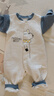 舒贝怡婴儿衣服新生儿连体衣纯棉周岁宝宝爬爬服春秋满月保暖哈衣蓝80 实拍图