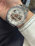 冠琴（GUANQIN）手表男士机械表雕花系列全自动镂空夜光防水商务瑞士品质国潮腕表 钢带银色白面 实拍图