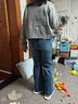 UR2025秋季新款女装复古丹宁水洗猫须喇叭牛仔长裤UYB850006 雾霾蓝 28 实拍图