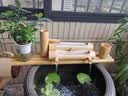 流水趣 竹排竹子流水循环摆件流水器上半部庭院客厅阳台陶瓷荷花缸造景 竹排长70＋水泵＋过滤棉（不含缸 实拍图