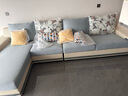 全友家居现代简约风L型布艺沙发家用客厅科技布转角沙发家具政府补贴 [热卖]水蓝|布皮沙发|面料可拆洗|右妃位新 多人位 3.67m 实拍图