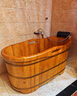 公子玉泡澡木桶浴桶大人洗澡木桶浴缸家用成人全身泡澡桶儿童沐浴盆 1.2米套二(橡木款) 实拍图