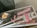 高丽宝贝（Goryeo baby）幼儿童筷子1-2-3-6岁宝宝专用辅助学习训练筷小孩学吃饭餐具套装 小兔粉色学习（筷+勺+叉+盒） 实拍图