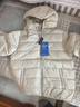 亚瑟士亚瑟士童装25年冬季儿童柔软舒适三防轻薄保暖羽绒服【高充绒量】 奶白色 清洁度1000-鸭绒 130 充绒量70g 实拍图