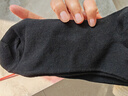 棉十三袜子男新疆棉10A抗菌防臭秋冬季黑色纯色小腿袜高筒商务长袜5双 实拍图
