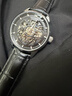 冠琴（GUANQIN）手表男士机械表雕花系列全自动镂空夜光防水商务瑞士品质国潮腕表 皮带银色黑面 实拍图