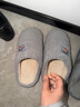 大嘴猴（Paul Frank）棉拖鞋男情侣时尚简约厚底家居保暖冬季拖鞋PF6661灰色290 实拍图