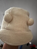 贝娜茜婴儿帽子秋冬季宝宝男新生儿胎帽针织帽毛线帽护耳加厚保暖春秋款 小球-米色【棉布内里】 3-18个月（40-48CM） 实拍图