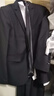 卡度顿西服套装男三件套职业商务小西装正装外套男修身新郎伴结婚礼服 黑色双扣【西服+西裤+衬衫】 XL 【116-126斤】+8件礼品 实拍图